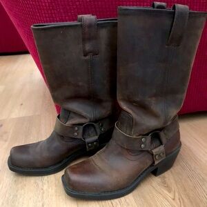 Brown Leather Harness Boot 7.5